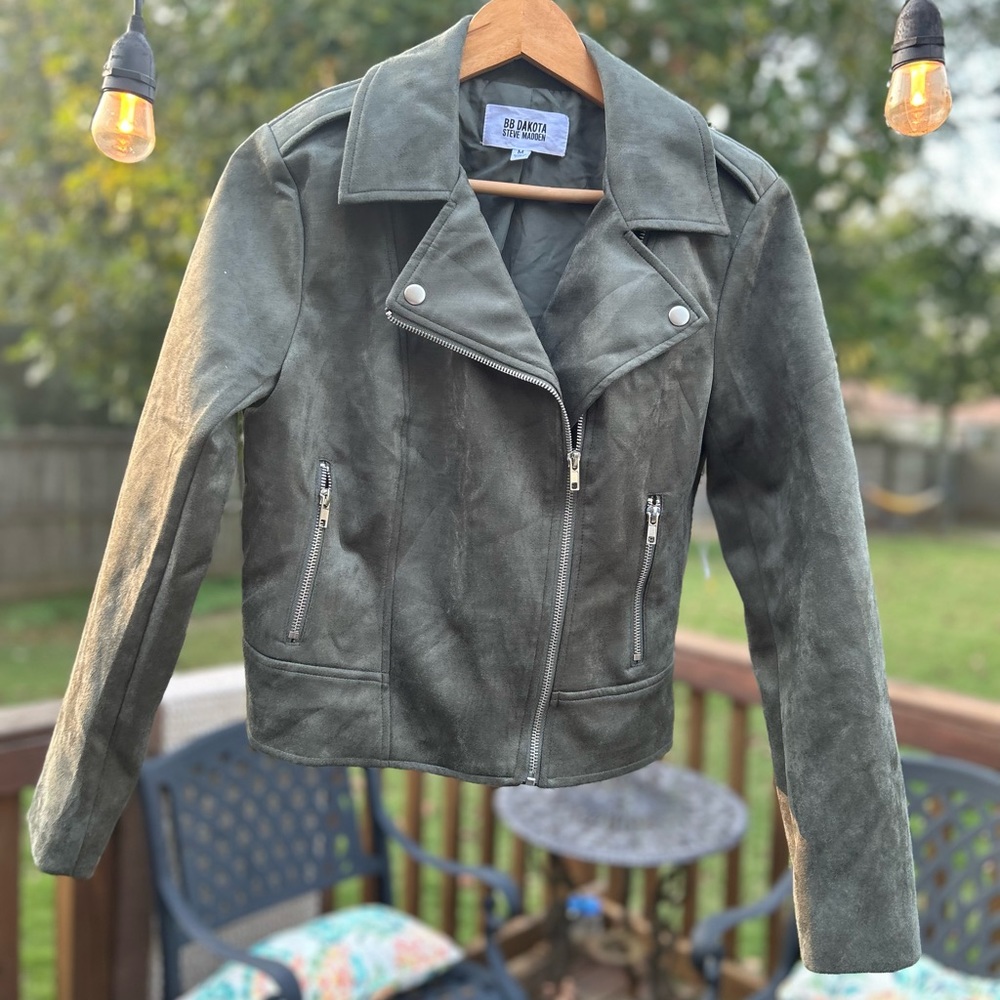 Steve Madden vegan Moto suede jacket size M